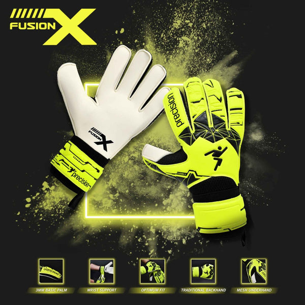 Precision Fusion X Flat Cut Essential GK Gloves - Juniors