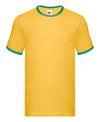 Fruit of the Loom Ringer Tee - Sunflower Yellow/Green