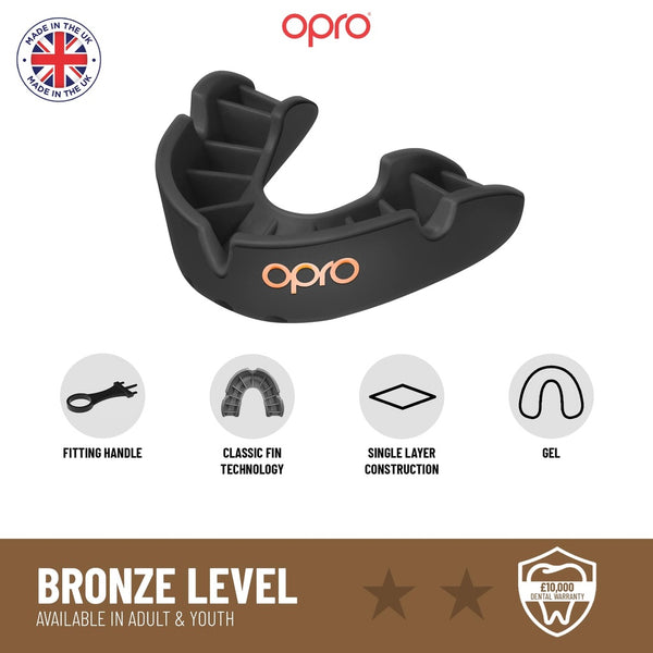 Opro Bronze Mouth Guard - Adults - Black