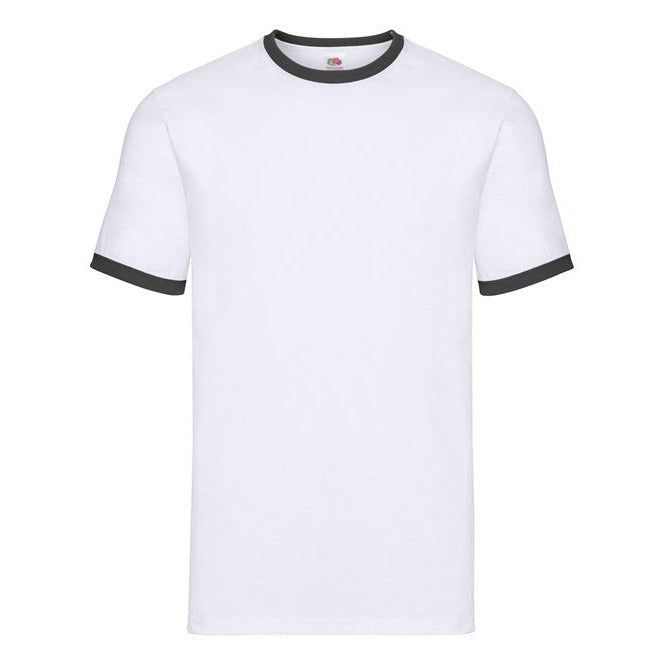 Fruit of the Loom Ringer Tee - White/Black