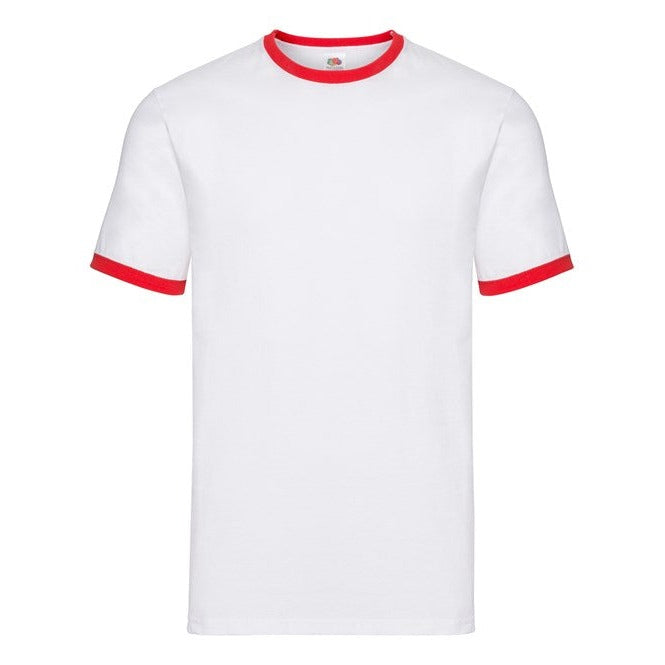 Fruit of the Loom Ringer Tee - White/Red