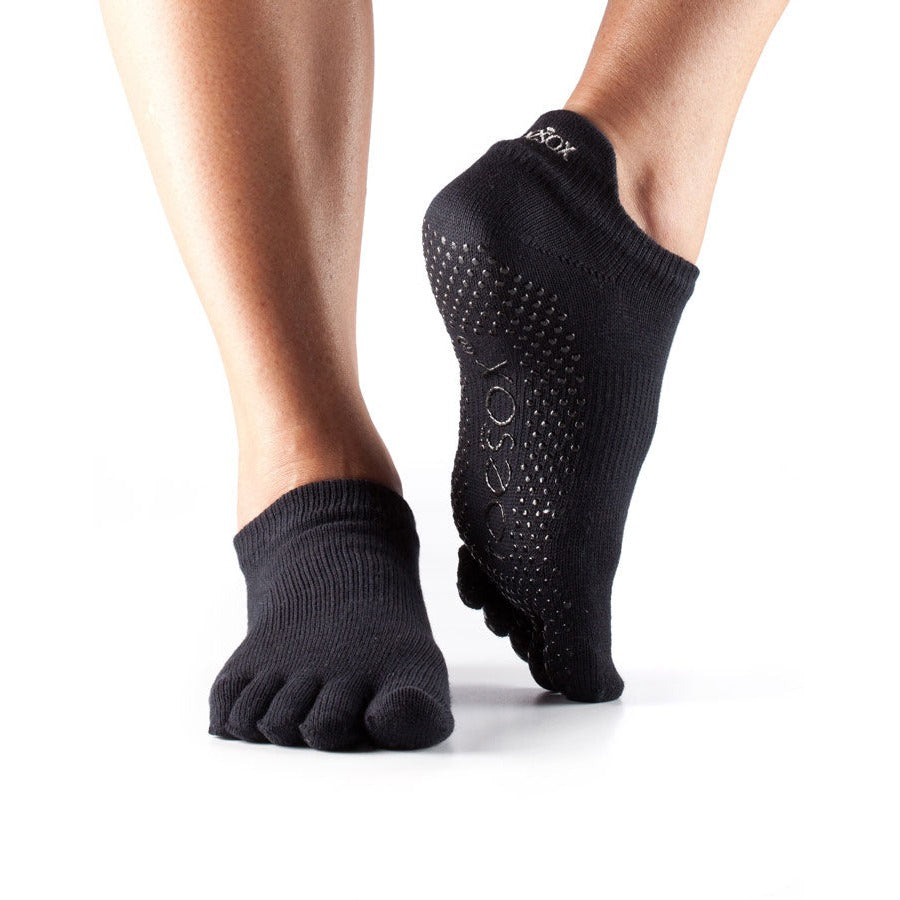 Toesox Low Rise Full Toe Socks -Black-DS