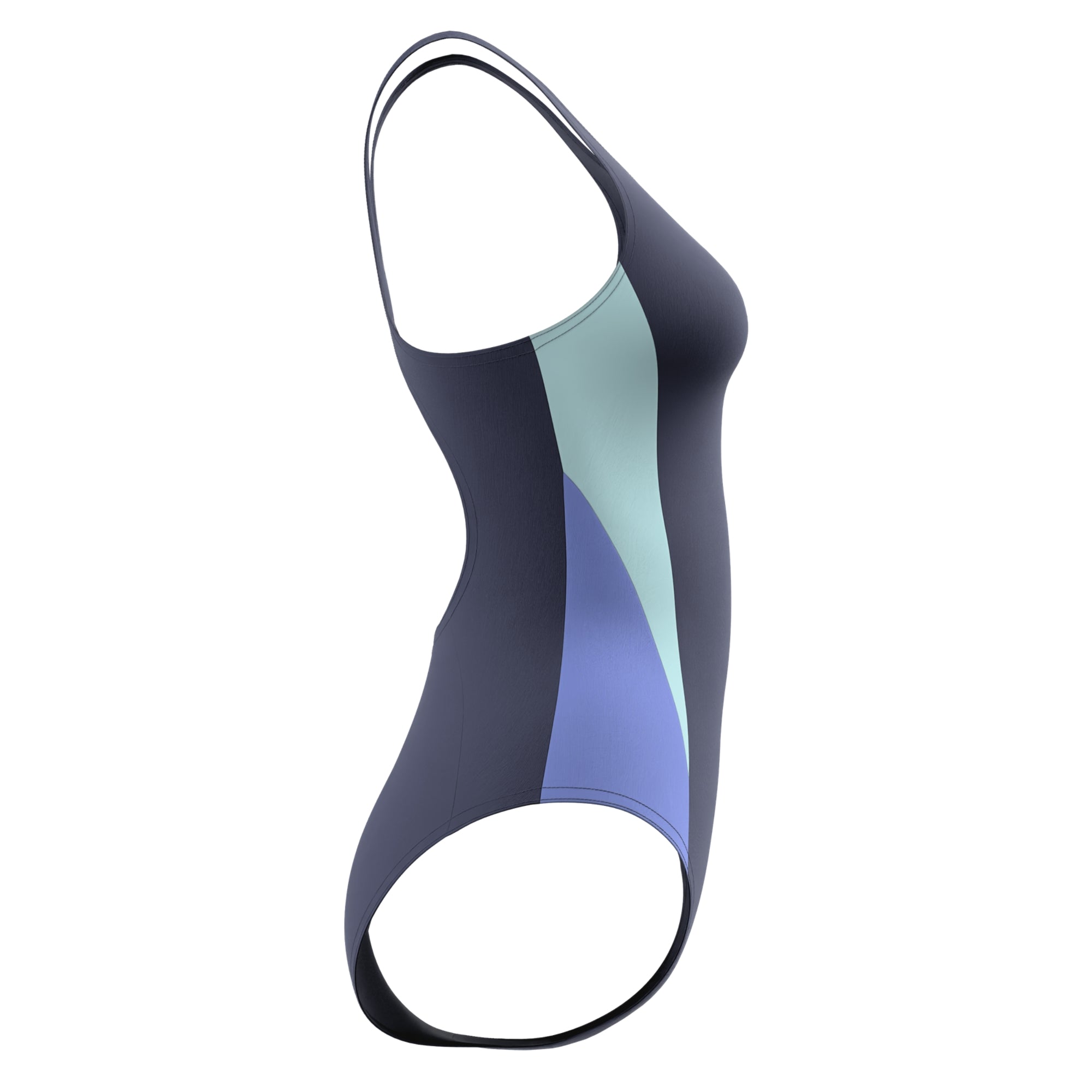 Speedo Colour Block Splice 2.0 Swimsuit - Womens - Navy/Lt Blue