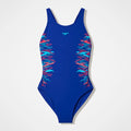 Speedo Girls Placement Muscleback Swimsuit - Blue