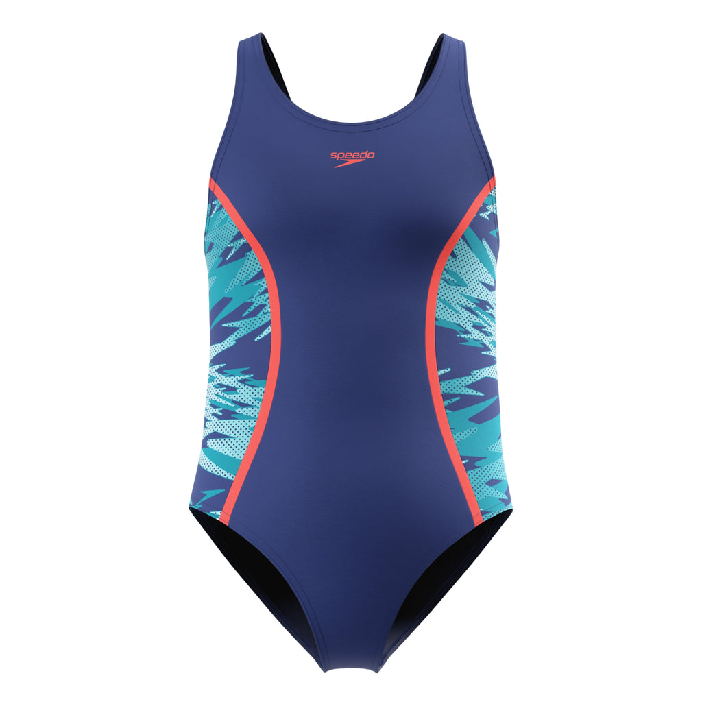 Speedo Hyperboom Splice Muscleback Swimsuit - Juniors- Blue