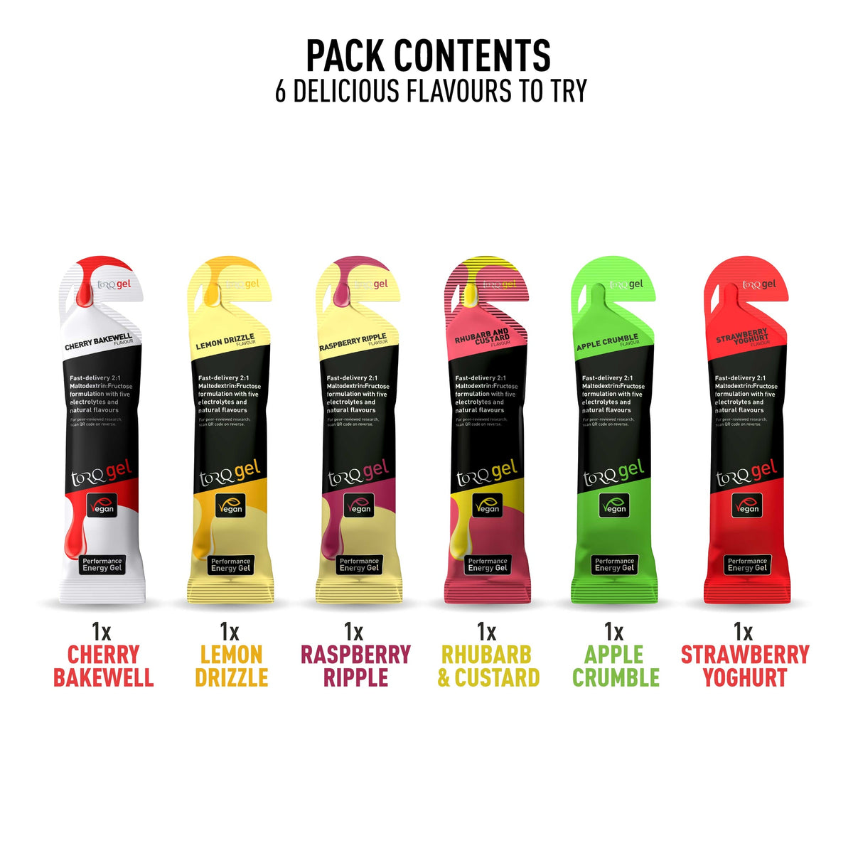 TORQ 6 Energy Gel Sampling Pack -DS