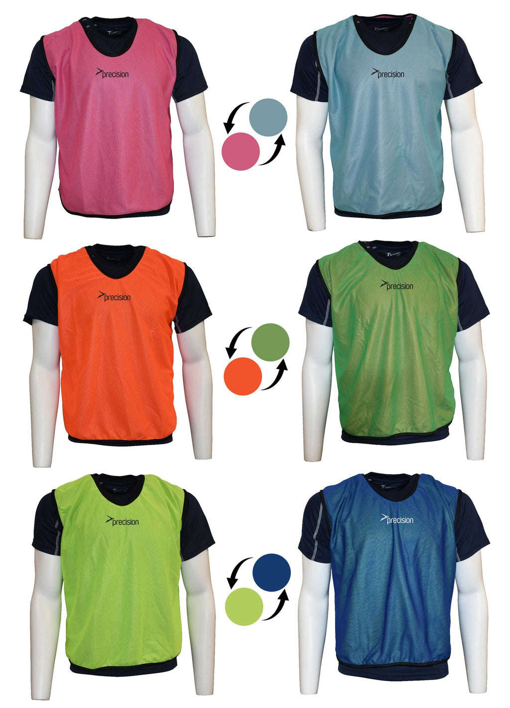 (Pack of 20) Precision Mesh Numbered 1-20 Reversible Mesh Training Bib (Youth, Adult) -DS