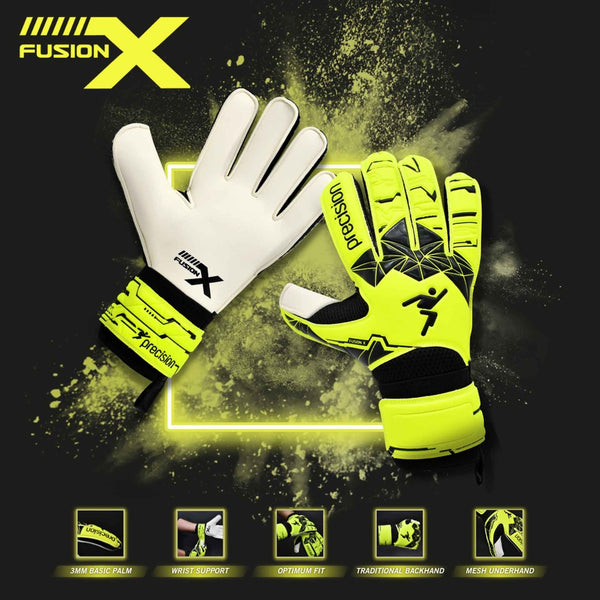 Precision Fusion X Flat Cut Essential GK Gloves - Juniors