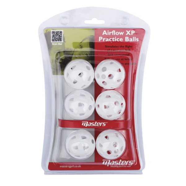 Masters Airflow Practice Balls White (Pack of 6) -DS