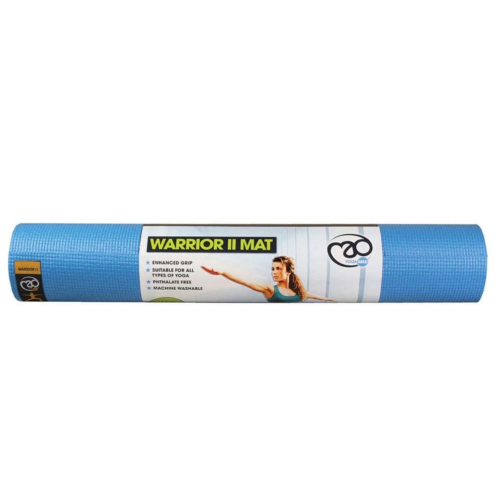 Yoga-Mad Warrior II Mat 4mm -Blue2 -DS