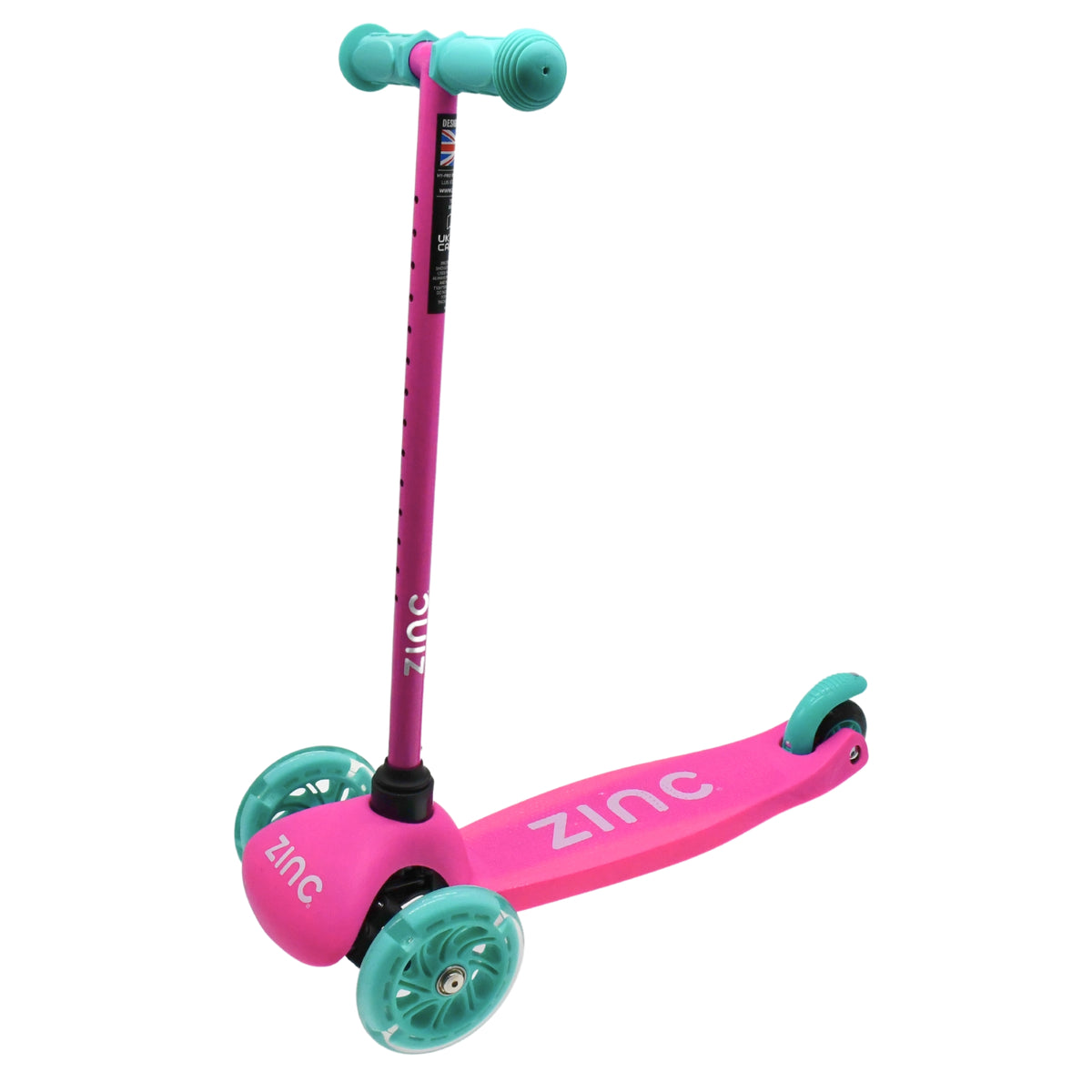 Zinc 3 Wheeled Sparkle Light Up Scooter -DS