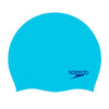 Speedo Plain Moulded Silicone Cap - Juniors - Aqua