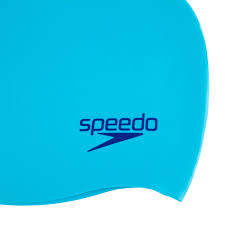 Speedo Plain Moulded Silicone Cap - Juniors - Aqua