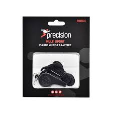 Precision Plastic Whistle & Lanyard -Black