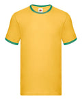 Fruit of the Loom Ringer Tee -  Sunflower Yellow/Green