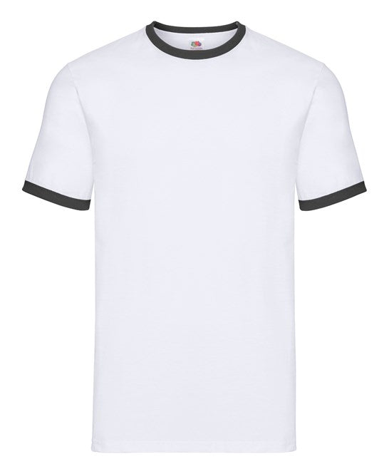 Fruit of the Loom Ringer Tee - White/Black