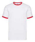 Fruit of the Loom Ringer Tee -  White/Red