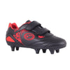 Kids Razor Velro SG Football Boots - Black/Red