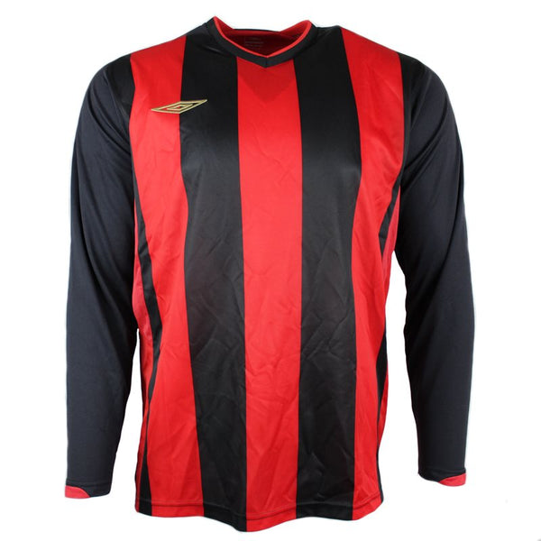 Umbro Santos L/S Football Jersey - Black/Vermillaion