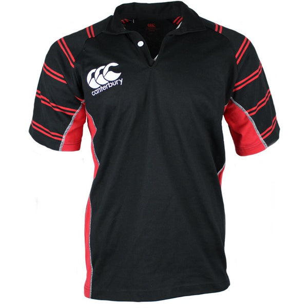 Canterbury Stripe Sleeve Raglan Shirt Junior - Black/Red