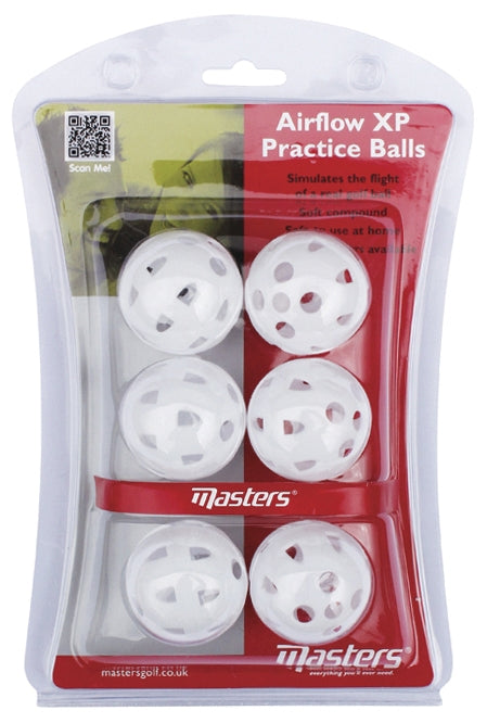 Masters Airflow Practice Balls White (Pack of 6) -DS