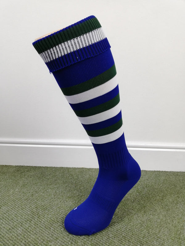 Canterbury Striped Socks - Royal/Forest/White