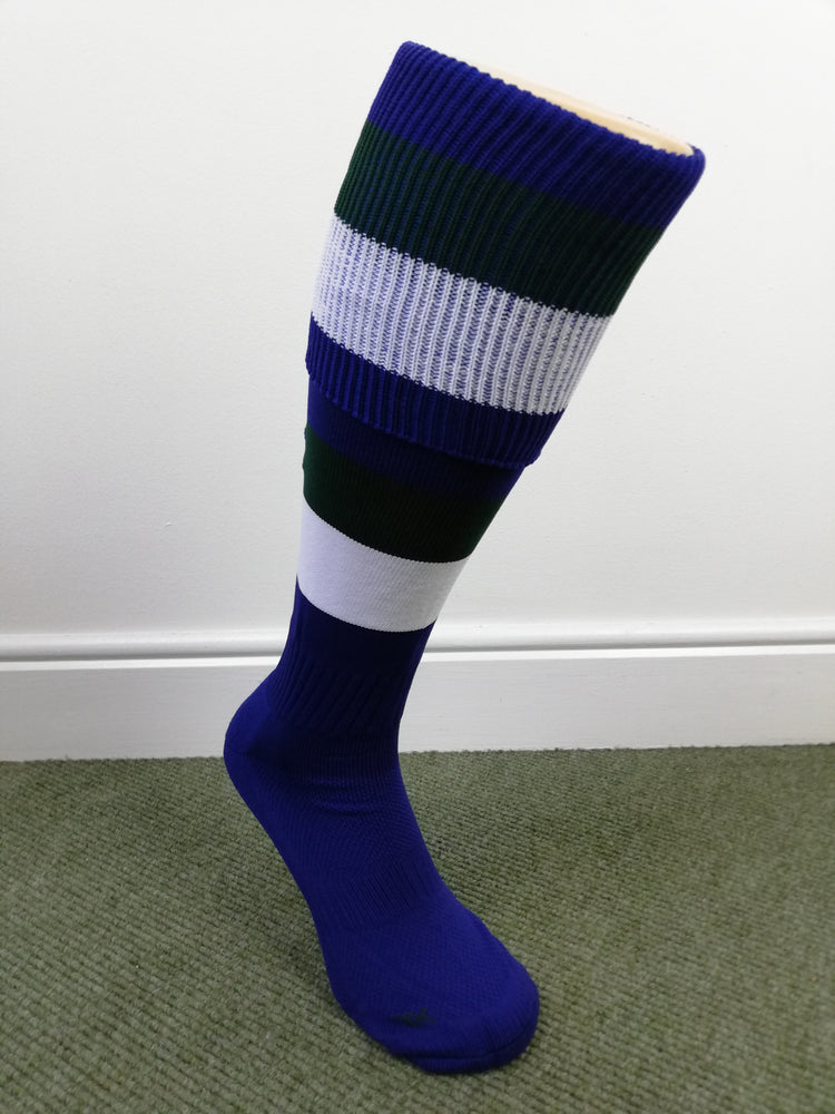 CCC Hooped Sock Royal/ White /Forest