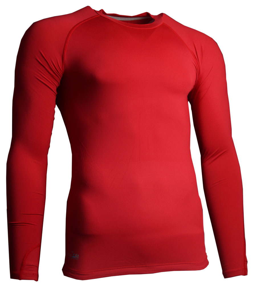 Precision Essential Baselayer Long Sleeve Shirt Adult -Red-DS