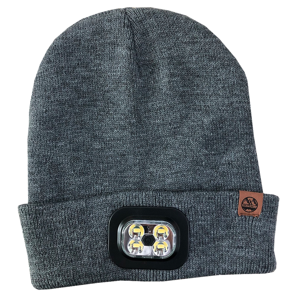 Peaks LED Lighted Beanie Hat Grey -DS
