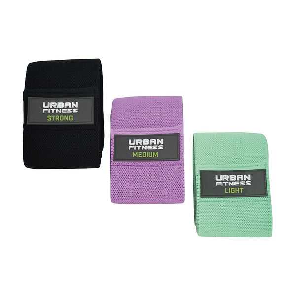 Urban Fitness  Fabric Resistance Band Loop (Set of 3) 15 Inch -DS