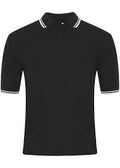 Blue Max Tipped Penthouse Poloshirt - Adults - Black