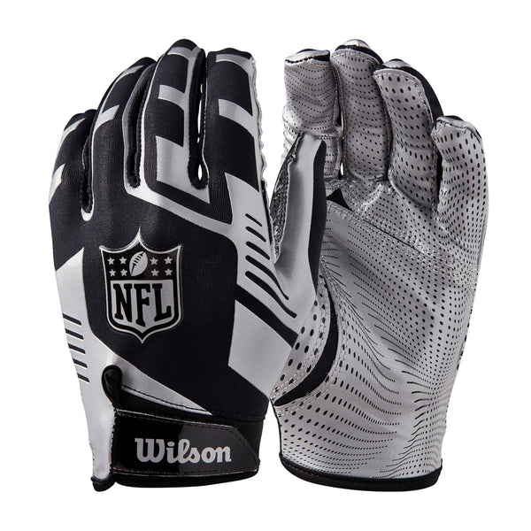 Wilson NFL Stretch Fit Receivers Gloves Blk/Silver -DS