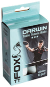 Fox TT Darwin 3 Star Table Tennis Balls (Pack of 6) -DS